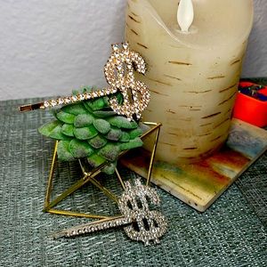 # 69 NWOT💲 Rhinestone Chunky $ Hair Pins 💲